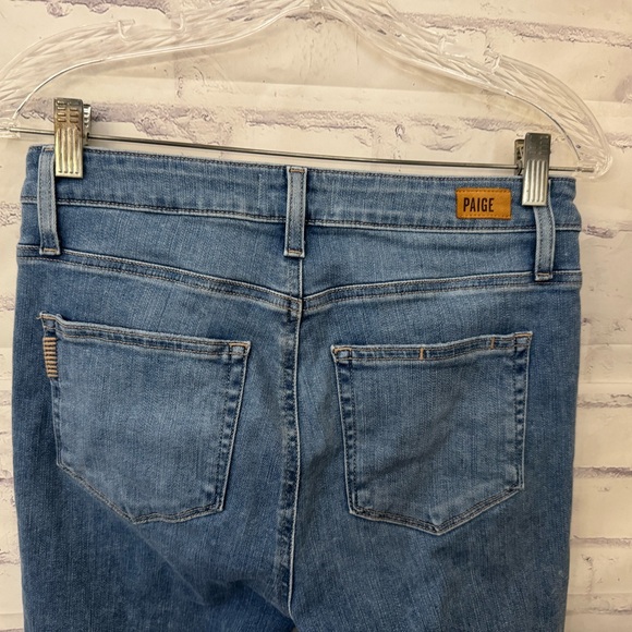 Paige Size 28 Hoxton Cropped‎ Slim Jeans Light Blue Stretch Whiskered - Picture 3 of 9